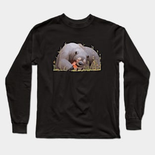 Adorable Grizzly Bear Animal Loving Cuddle Embrace Children Kid Tenderness Long Sleeve T-Shirt